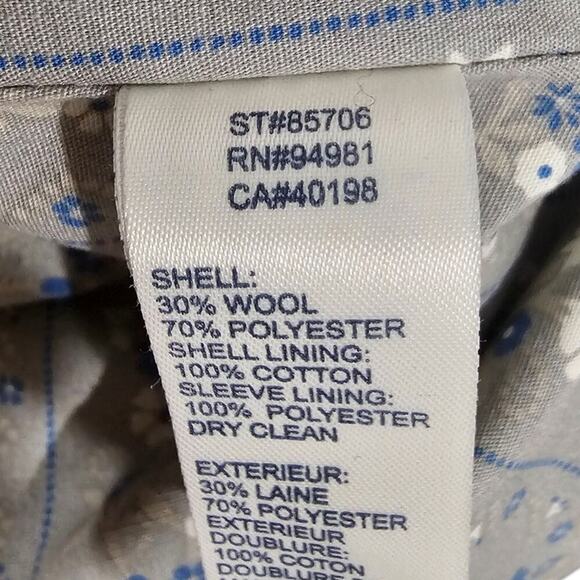 Heritage 1981 Plaid Wool Blend Jacket Gray / Blue Size M - Picture 5 of 5